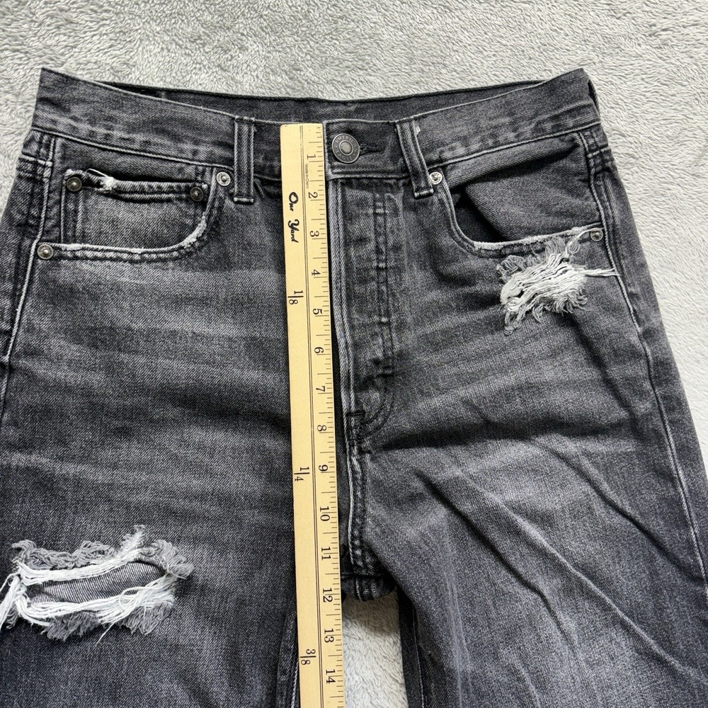 American Eagle Jeans Womens 6 Long Black 90s Boyfriend Button Fly Denim - Picture 5 of 13